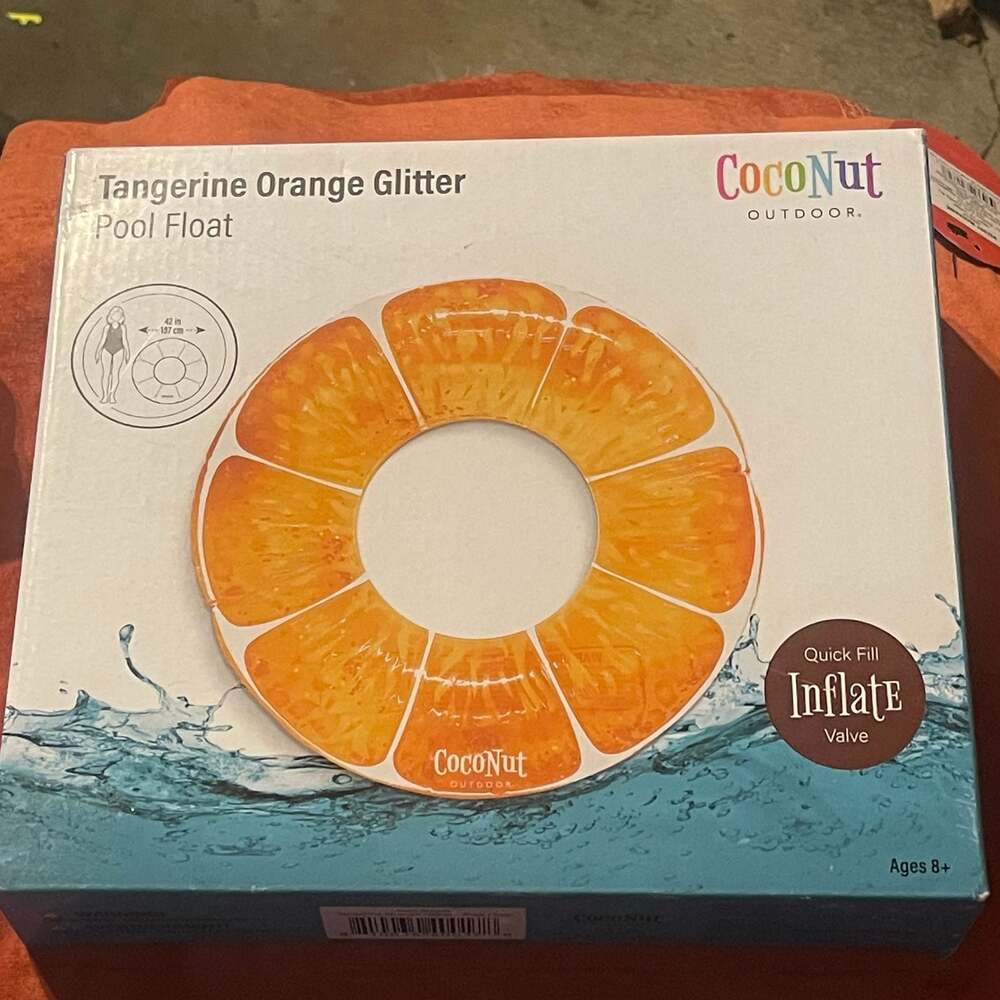 CocoNut Outdoor Tangerine Orange Glitter - 42" x 42" Pool Float